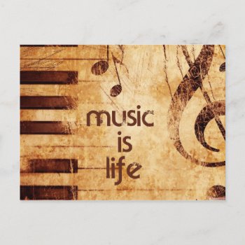 Music Is Life Postcard by OutFrontProductions at Zazzle