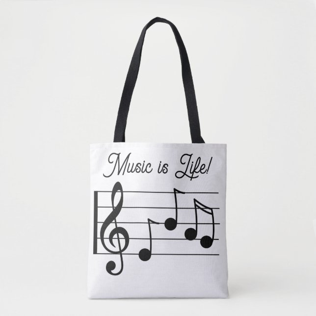 Music is Life! Tote Bag (Front)