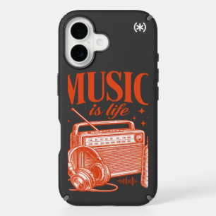 Music Is Life Vintage Design iPhone 16 Case