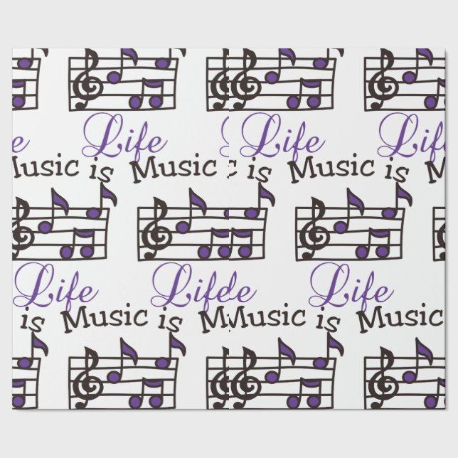 Music Is Life Wrapping Paper (Seam)
