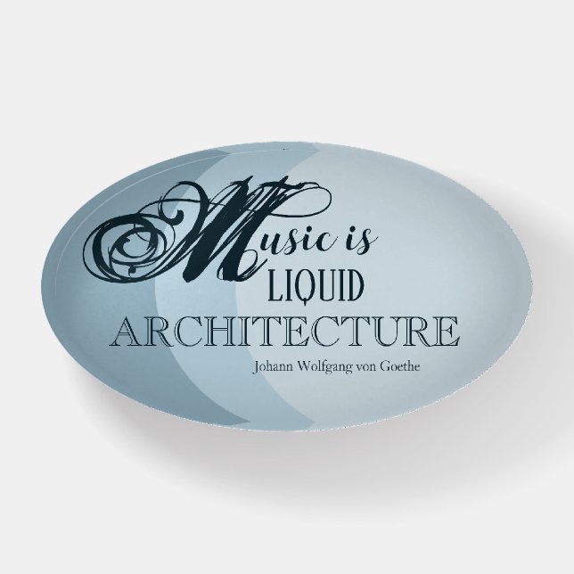 Music is Liquid Architecture Paperweight (Front)