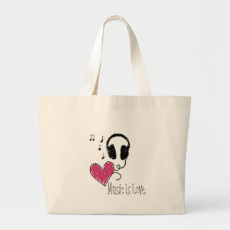 Music Is Love Large Tote Bag