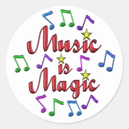 Music is Magic Classic Round Sticker