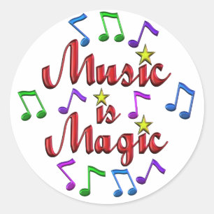 Music is Magic Classic Round Sticker