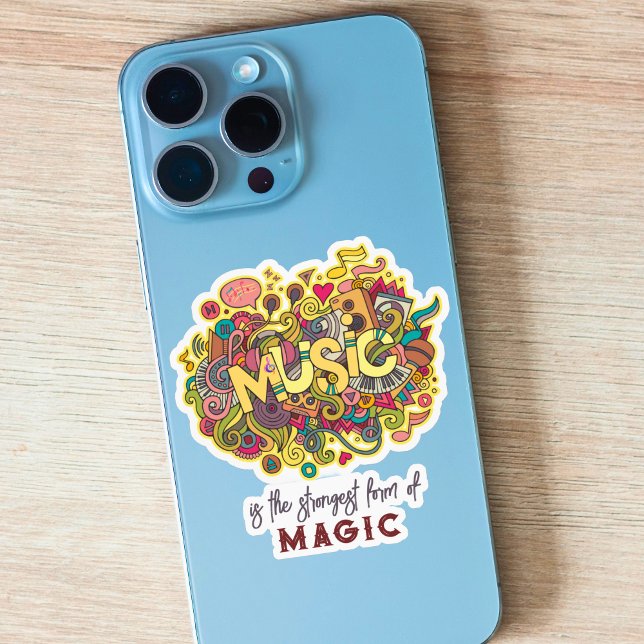 Music is Magic Customizable Quote Art Sticker (Creator Uploaded)
