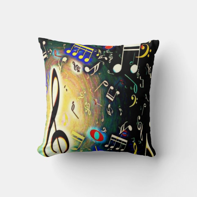 Music Is Magic Throw Pillow (Front)