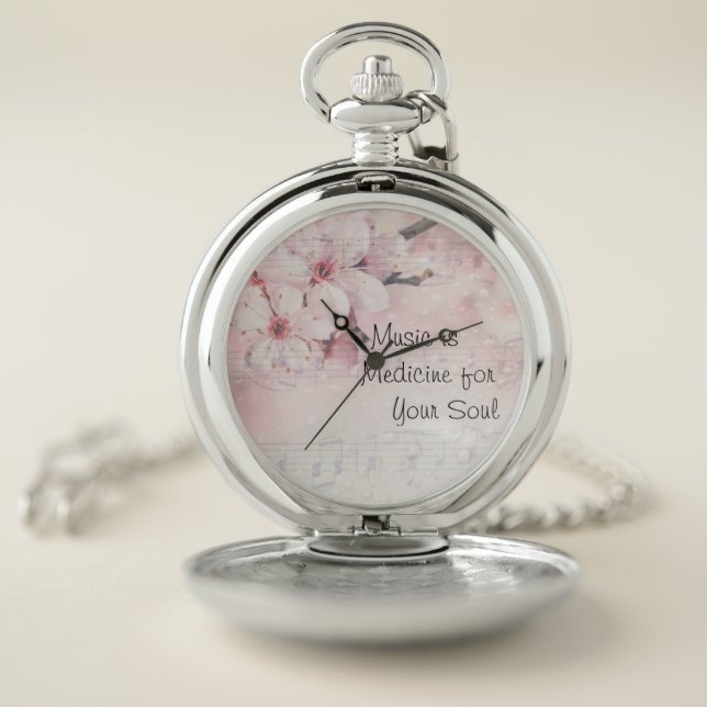 Music is Medicine for Our Soul Pocket Watch (Inside)