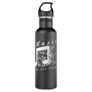 Music Is My 2nd Language 138 musician Stainless Steel Water Bottle
