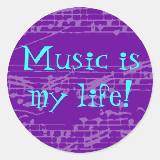 Music Is My Life Classic Round Sticker