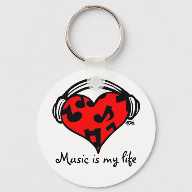 Music is my life-Keychain Keychain (Front)