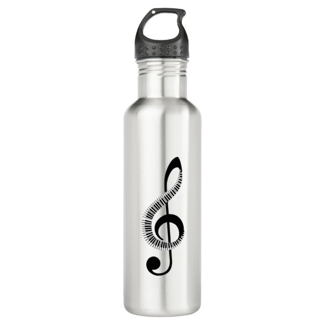 Music is my life stainless steel water bottle (Front)