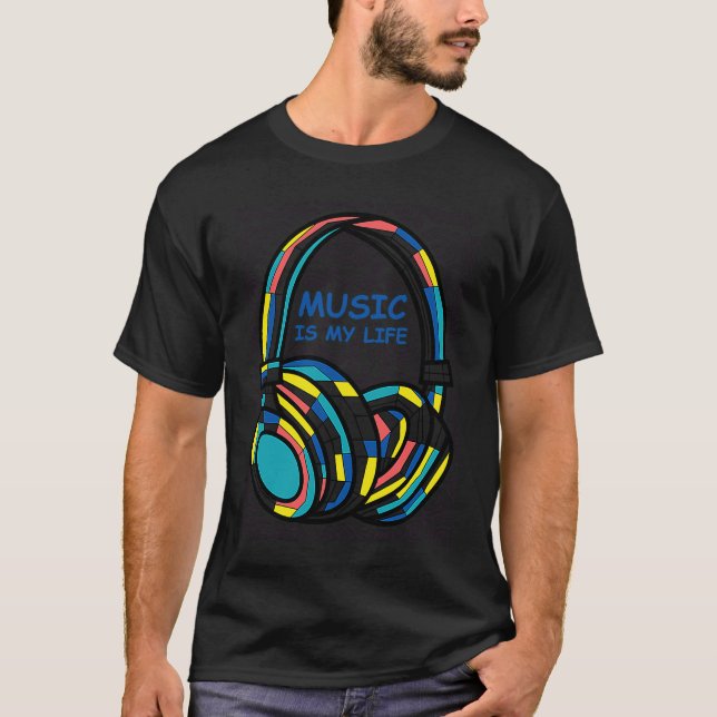 Music is my life Xmas Thanksgiving Halloween bday T-Shirt (Front)