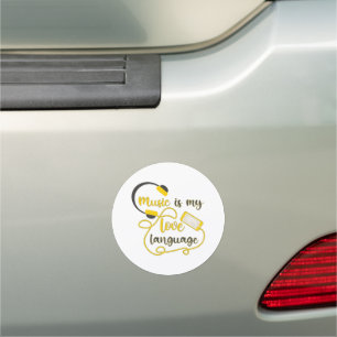 Music is my love language romantic phrase car magnet