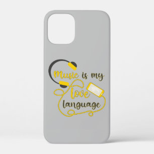 Music is my love language romantic phrase iPhone 12 mini case