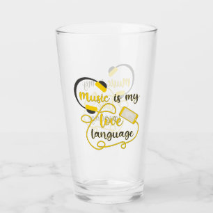Music is my love language romantic phrase glass
