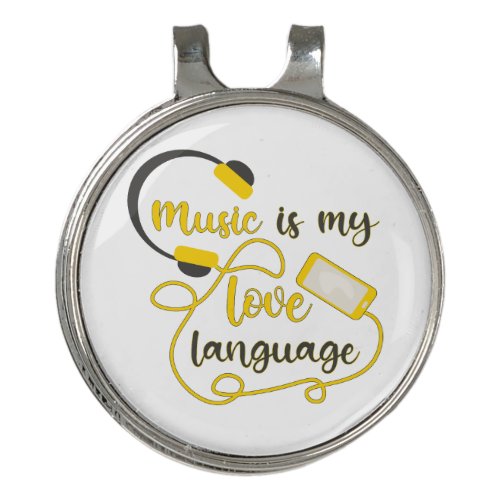 Music is my love language romantic phrase golf hat clip