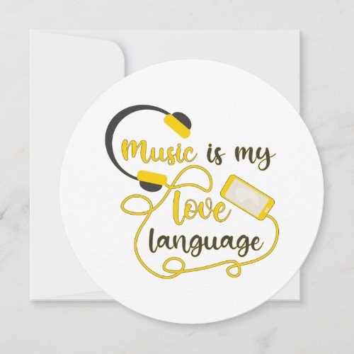 Music is my love language romantic phrase invitation