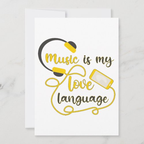 Music is my love language romantic phrase invitation