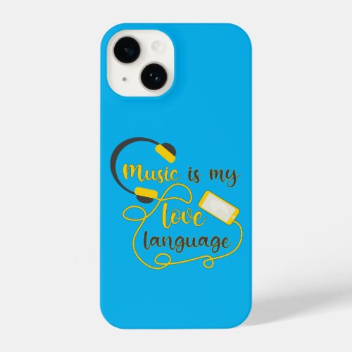 Music is my love language romantic phrase iPhone 14 case