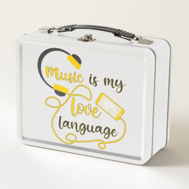 Music is my love language romantic phrase metal lunch box (Front)
