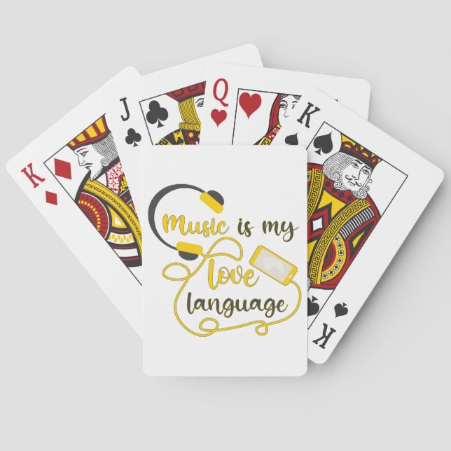 Music is my love language romantic phrase poker cards (Back)