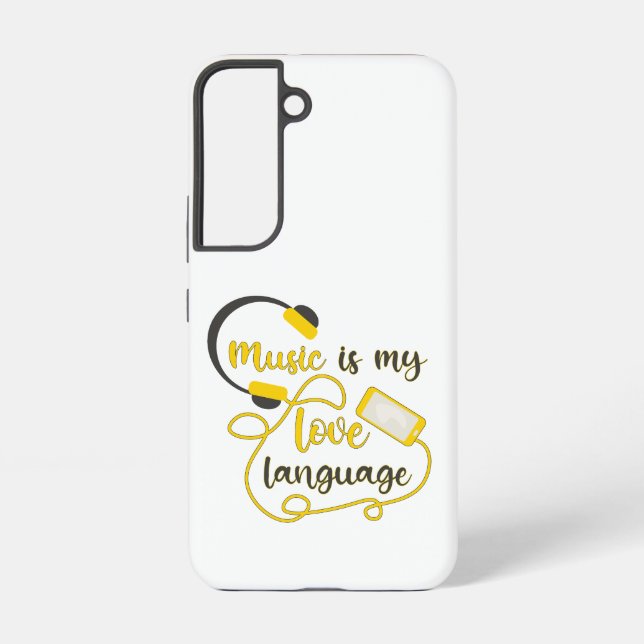Music is my love language romantic phrase samsung galaxy case (Back)
