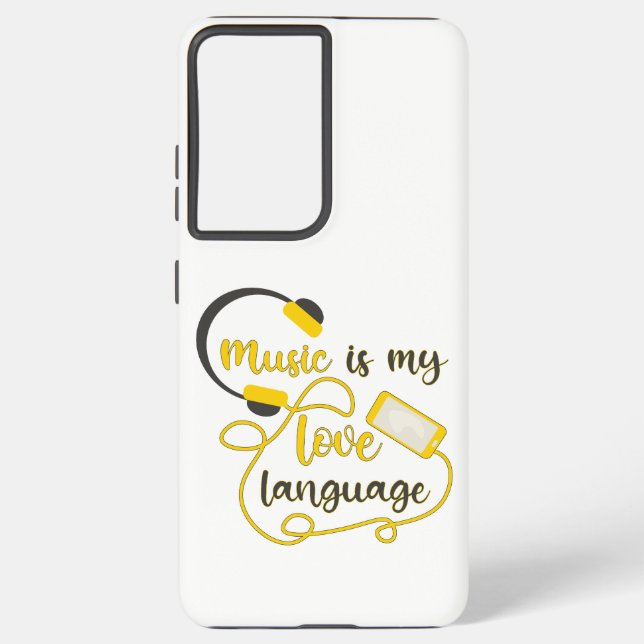 Music is my love language romantic phrase samsung galaxy case (Back)