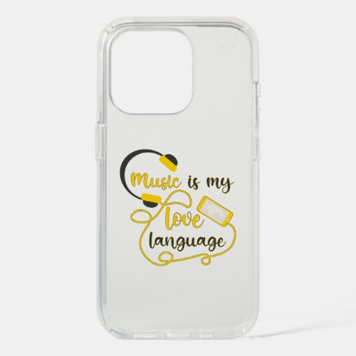 Music is my love language romantic phrase iPhone 15 pro case