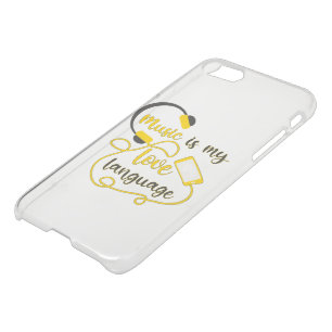 Music is my love language romantic phrase iPhone SE/8/7 case