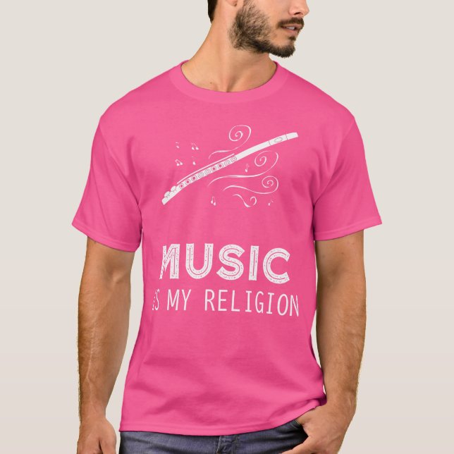Music Is My Religion Flute Tee Shirt 	 	 Swea (Front)