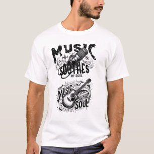 Music Is My Soul – Dark Grunge Music Lover Design T-Shirt