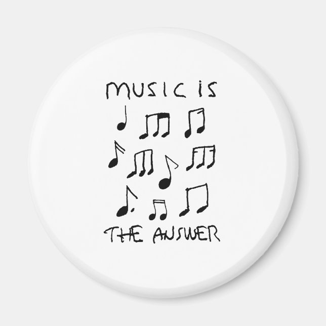 Music is my Therapy Drawing Print Poster Magnet (Front)