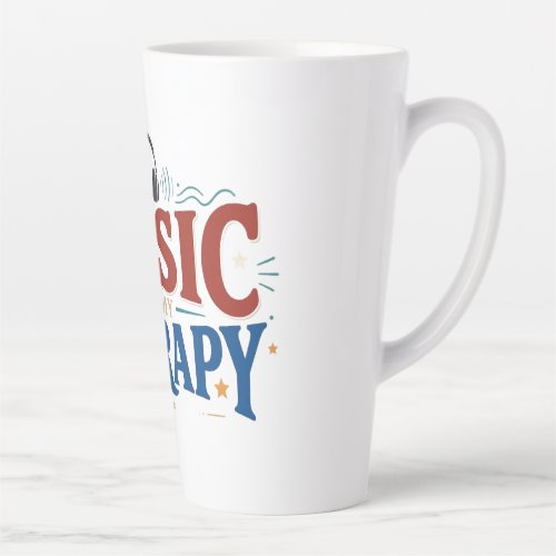 Music Is My Therapy Funny Music Lover Headphones D Latte Mug