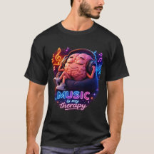 Music Is My Therapy Neon Graphic Brain Lounge