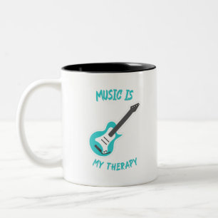 Music is My Therapy Two-Tone Coffee Mug