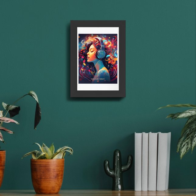  Music is My Therapy – Vibrant Art Poster (Living Room 2)