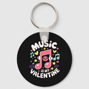 Music Is My Valentine Kawaii Musical Note Music Lo Keychain