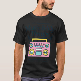 Music Is Myherapy Retro Boombo Design girl T-Shirt