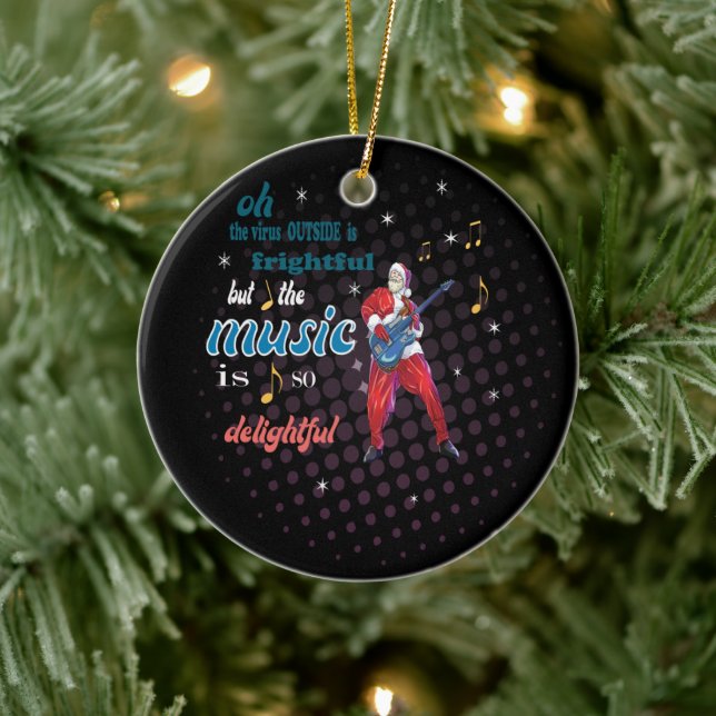 Music Is So Delightful Ceramic Ornament (Tree)