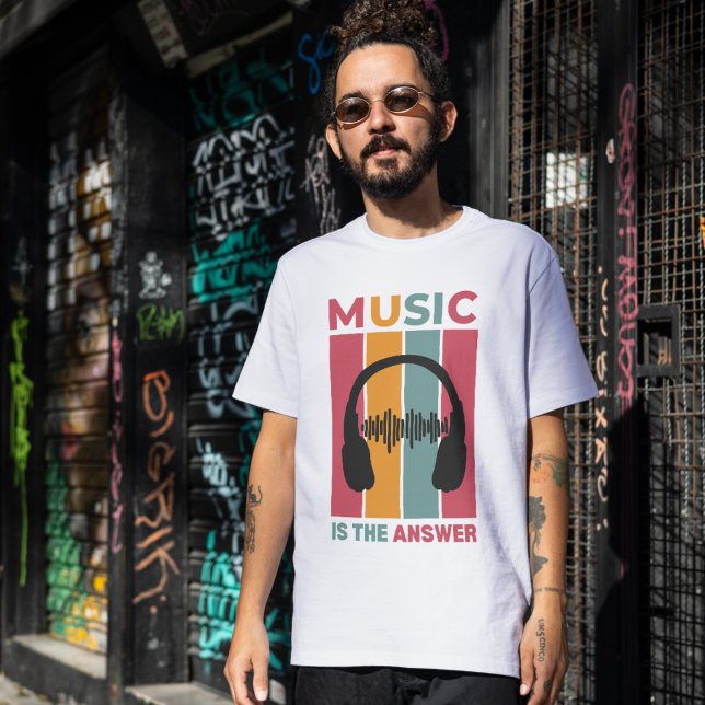 "Music Is The Answer" T-Shirt - Cozy Musician  Tri-Blend Shirt (Music Is The Answer shirt - Musician Apparel)