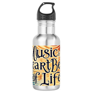 Music Is The Heartbeat Of Life 2 Stainless Steel Water Bottle