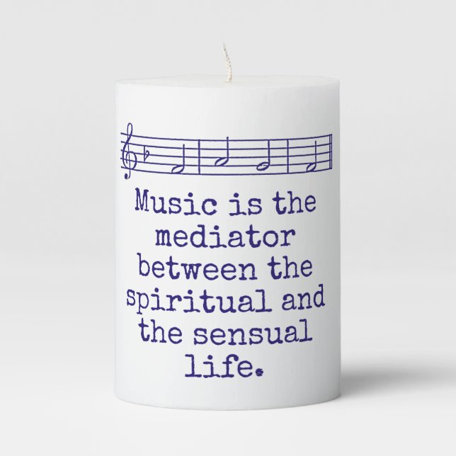 Music Is The Mediator - Music Quote  Pillar Candle (Front)