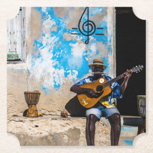 Music is the medicine of the mind paper coaster