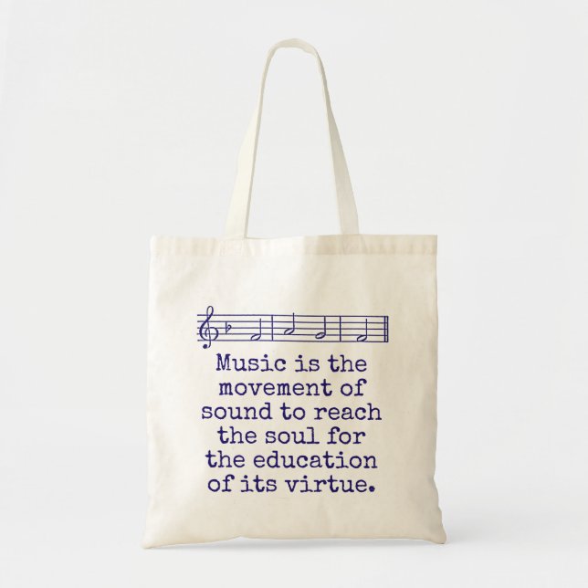 Music Is The Movement Of Sound - Music Quote  Tote Bag (Front)