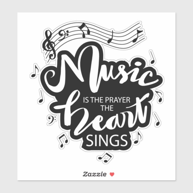 Music is the Prayer The Heart Sings  Sticker (Sheet)