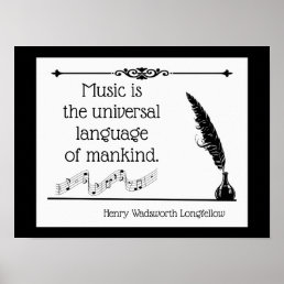Music is the universal language of mankind quote poster