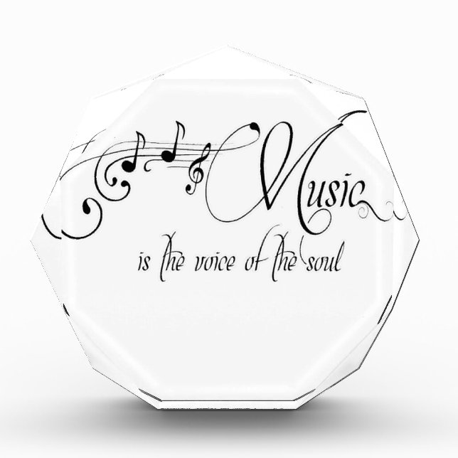 Music Is The Voice Of The Soul Acrylic Award (Front)