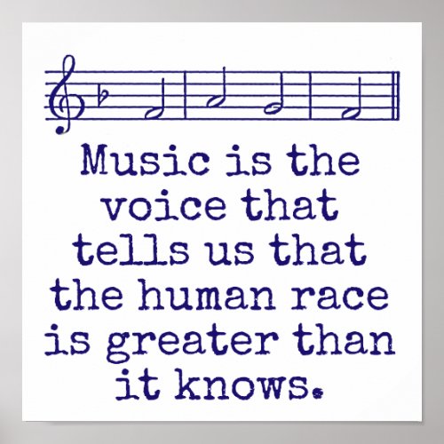 Music Is The Voice That Tells _ Music Quote  Poster