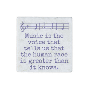 Music Is The Voice That Tells - Music Quote Stone Magnet