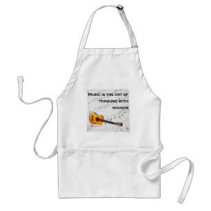 Music is thinking with sound Guitar Adult Apron
